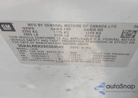2014 GMC Terrain Sle-2 from USA, damaged, VIN 2GKALREKXE6384043